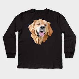 Sun-Kissed Retrievers Tee Trendsetter Triumphs for Admirers of Goldens Kids Long Sleeve T-Shirt